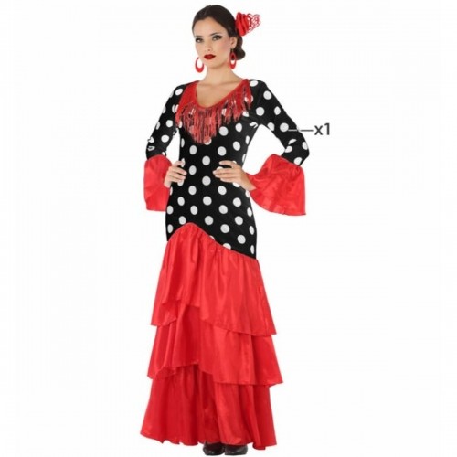 Bigbuy Carnival Маскарадные костюмы для взрослых Чёрный Красный Танцовщица фламенко Испания image 1