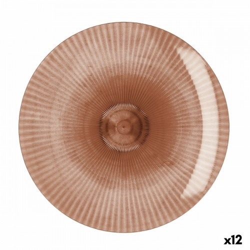 Flat Plate Quid Sunset Coral Plastic 26 cm (12 Units) image 1