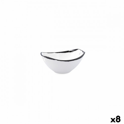 Bowl Ariane Vital Filo White Black Ceramic 11,6 cm (8 Units) image 1