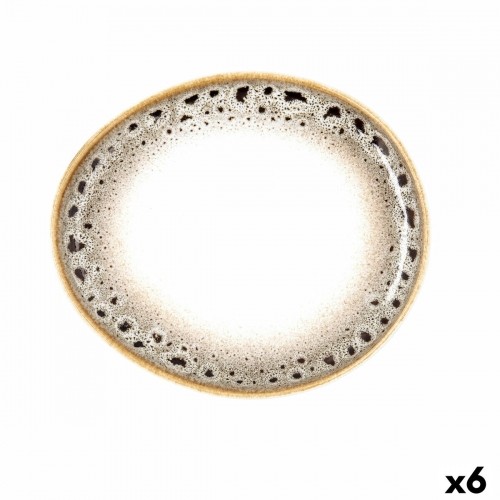 Плоская тарелка Ariane Jaguar Freckles Коричневый Керамика Овальный 18,7 cm (6 штук) image 1