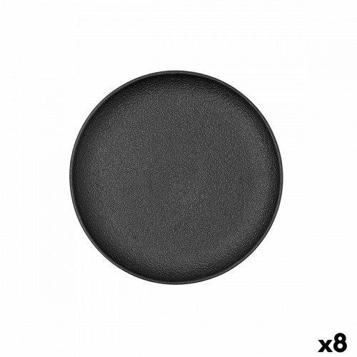 Плоская тарелка Bidasoa Fosil Чёрный Керамика 21,3 x 21,2 x 2,2 cm (8 штук) image 1