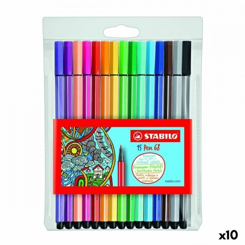 Набор маркеров Stabilo Pen 68 Разноцветный (10 штук) image 1