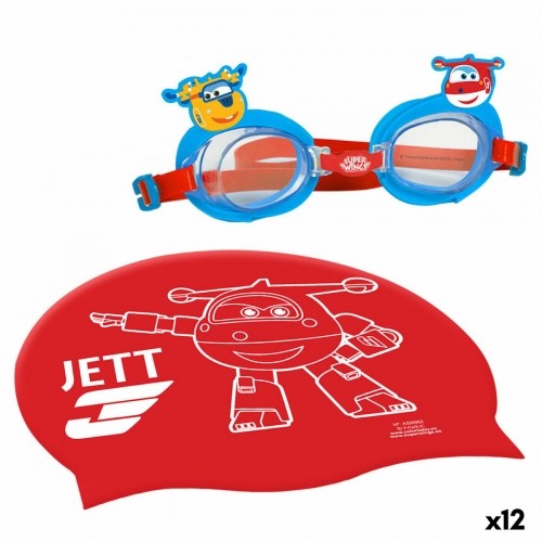 Шапочка и очки для плавания Super Wings Детский (12 штук) image 1