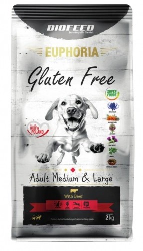 BIOFEED Euphoria Gluten Free Adult medium & large Beef - dry dog food - 2kg image 1