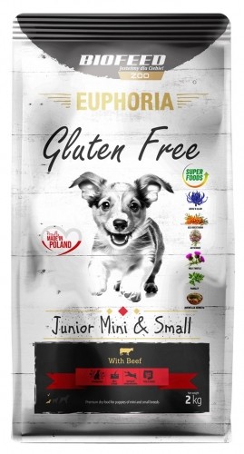 BIOFEED Euphoria Gluten Free Junior mini & small Beef - dry dog food - 2kg image 1