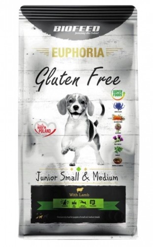 BIOFEED Euphoria Gluten Free Junior small & medium Lamb - dry dog food - 12kg image 1