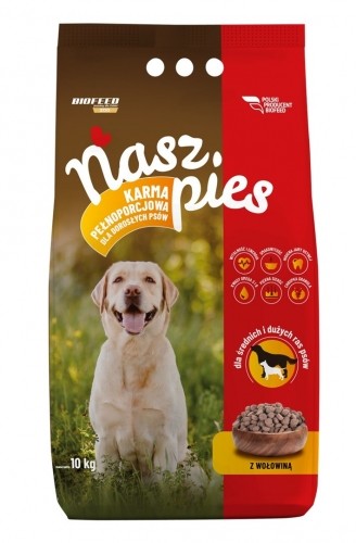 BIOFEED Nasz Pies medium & large Beef - dry dog food - 15kg image 1