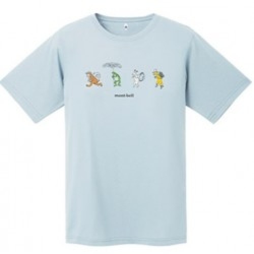 Mont-bell Krekls WICKRON T-Shirt W SCROLS OF CAMPING ANIMALS XL Light Blue image 1