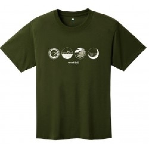 Mont-bell Krekls WICKRON T-Shirt MOUNTAIN SCENES M Dark Green image 1