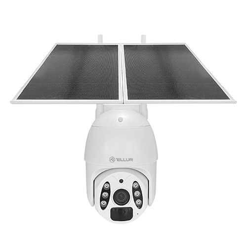 Tellur Smart WiFi Solar Camera P&T 3MP, 2K UltraHD, PIR, 20W solar panel, white image 1