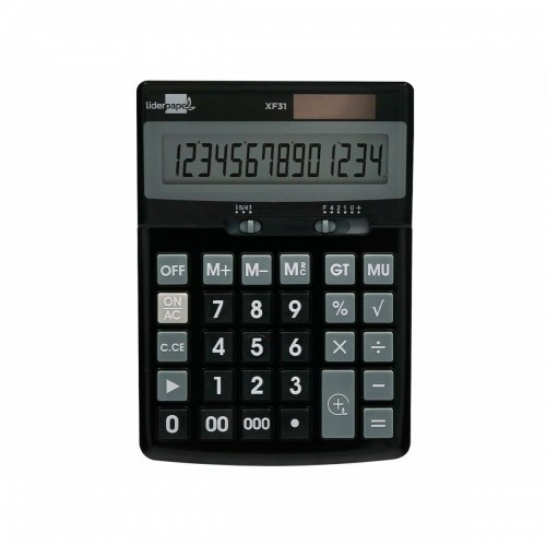 Kalkulators Liderpapel XF31 Melns Plastmasa image 1