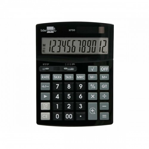 Calculator Liderpapel XF30 Black Plastic image 1