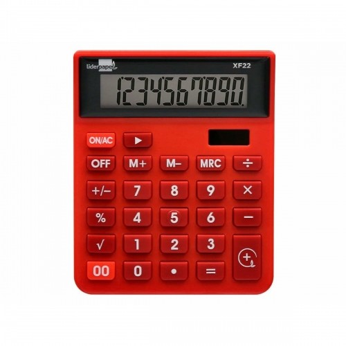 Calculator Liderpapel XF22 Red Plastic image 1