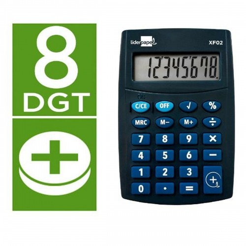 Kalkulators Liderpapel XF02 Zils Plastmasa image 1