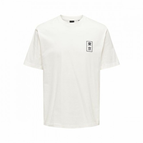 Men’s Short Sleeve T-Shirt Only & Sons Onskace Rlx White image 1
