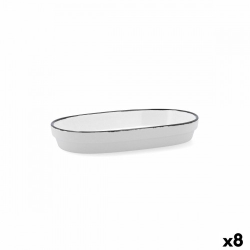 Snack tray Ariane Vital Filo White Black Ceramic Aluminium Oxide 17,3 x 2,6 x 10 cm (8 Units) image 1