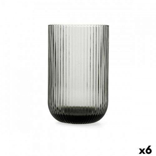 Glass Bidasoa Fosil Grey Glass 460 ml (6 Units) image 1