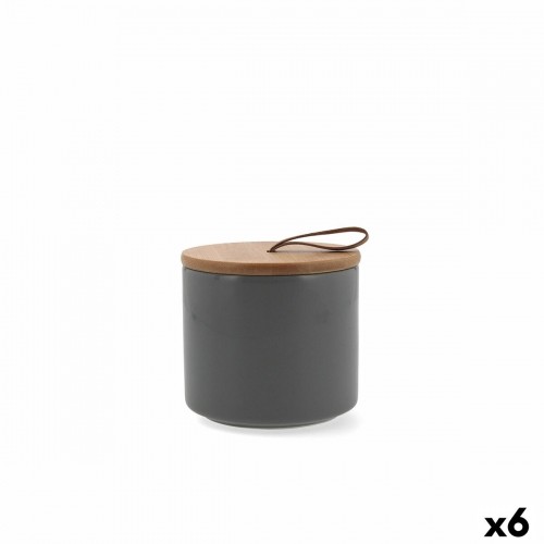 Jar Quid Ozon Grey Ceramic 10,4 x 10 cm (6 Units) image 1