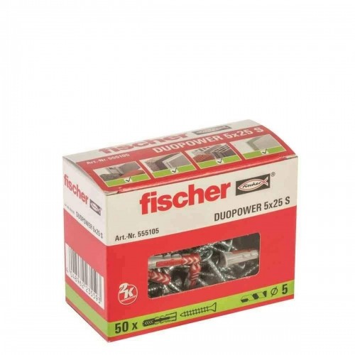 дюбеля и шурупы Fischer DUOPOWER 555105 Ø  5x25 mm (50 штук) image 1