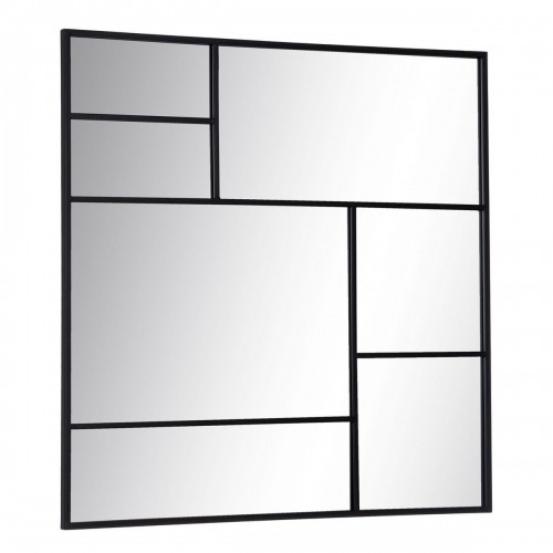 Bigbuy Home Sienas spogulis Melns Stikls Dzelzs Vertikāli 90 x 2 x 90 cm image 1