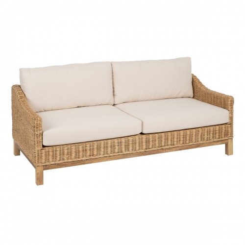 Garden sofa Natural Mango wood Foam Natural Fibre 180 x 86 x 80 cm image 1