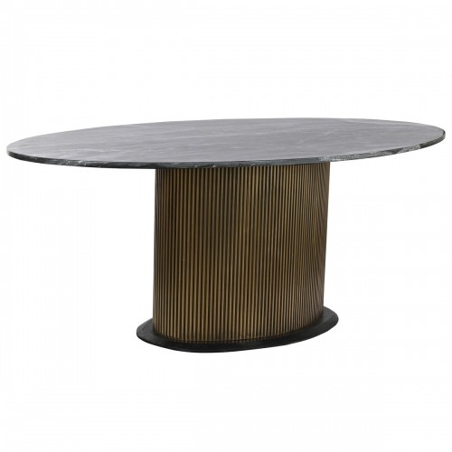 Обеденный стол Home ESPRIT Чёрный Позолоченный Латунь Мрамор 200 x 110 x 76 cm image 1