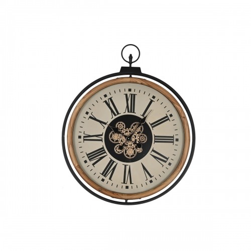 Настенное часы Home ESPRIT Чёрный Бежевый Позолоченный Натуральный Металл древесина сосны 74 x 9 x 91 cm image 1