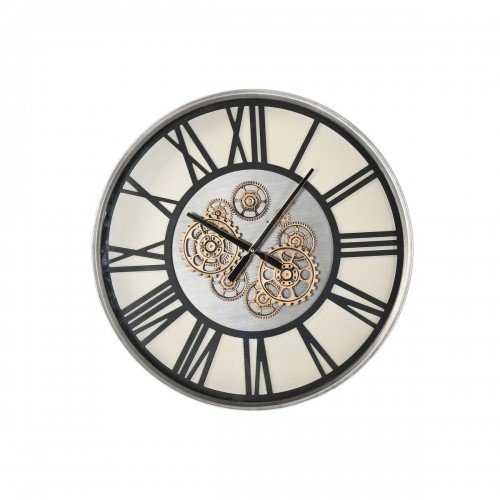 Wall Clock Home ESPRIT Black Metal Crystal 60 x 8 x 60 cm image 1