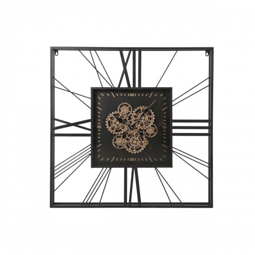Настенное часы Home ESPRIT Чёрный Позолоченный Металл Стеклянный 80 x 8 x 80 cm image 1