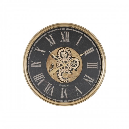 Настенное часы Home ESPRIT Чёрный Позолоченный Стеклянный Железо 80 x 9,5 x 80 cm image 1