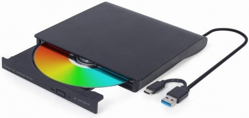 Gembird external DVD/CD drive, black (DVD-USB-03) image 1