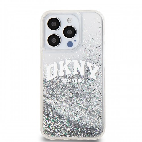 DKNY Liquid Glitter Arch Logo Case for iPhone 14 Pro Max Transparent image 1