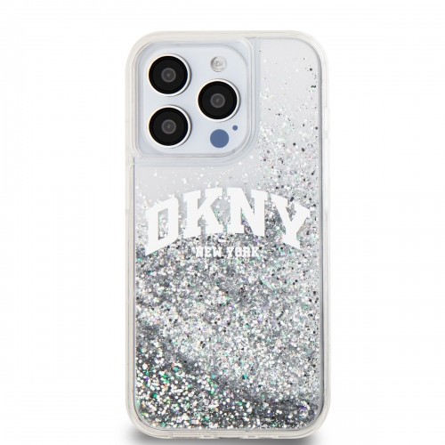 DKNY Liquid Glitter Arch Logo Case for iPhone 14 Pro Transparent image 1