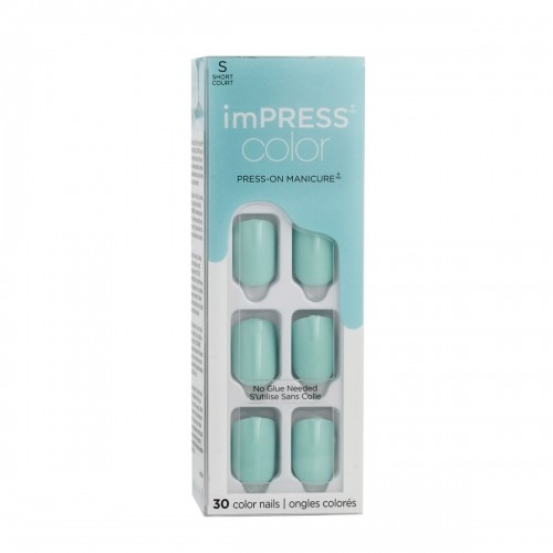 False nails Kiss imPRESS color Nº 008 Mint to Be (30 Units) image 1