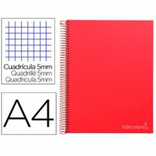 Notebook Liderpapel BA28 Red A4 140 Sheets image 1