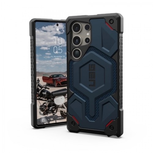 UAG Monarch Pro Case for Samsung Galaxy S24 Ultra 5G with Magnetic Module - Blue Kevlar image 1