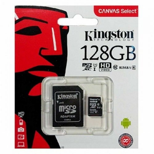 Micro SD Memory Card with Adaptor Kingston SDCS2/128GB Black 128 GB image 1