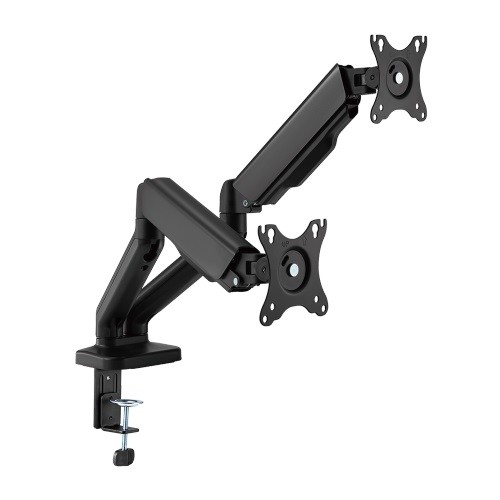 Hismart Dual 17”-32” Monitor Spring-Assisted Arm Mount, black image 1