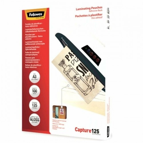 Laminating sleeves Fellowes 5329001 Transparent A3 (100 Units) image 1