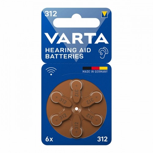 Батарея для слухового аппарата Varta Hearing Aid 312 PR41 6 штук image 1