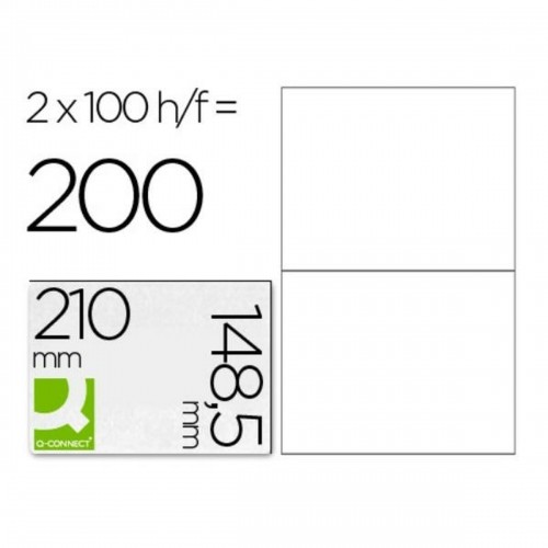 Adhesive labels Q-Connect KF10662 White 100 Sheets 210 x 148 mm image 1
