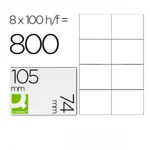 Клейкие этикетки Q-Connect KF10659 Белый 100 Листья 105 X 74 mm image 1