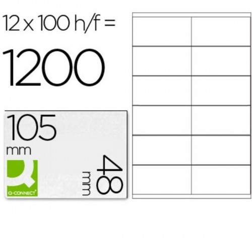 Uzlīmes Q-Connect KF10657 Balts 100 Loksnes 105 x 48 mm image 1