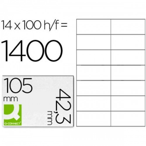 Клейкие этикетки Q-Connect KF10656 Белый 100 Листья 105 x 42 mm image 1