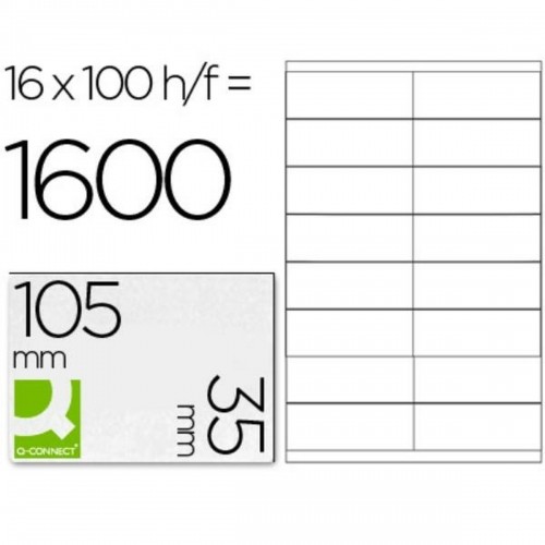 Клейкие этикетки Q-Connect KF10653 Белый 100 Листья 105 x 35 mm image 1