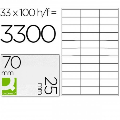 Клейкие этикетки Q-Connect KF10640 Белый 100 Листья 70 x 25 mm image 1