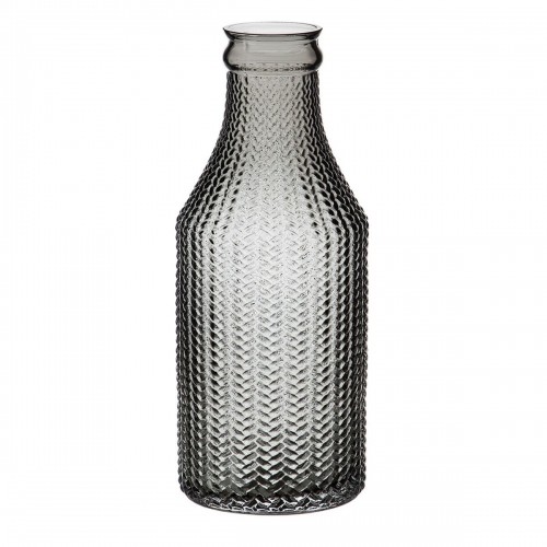 Vase Grey Glass 10 x 10 x 25 cm image 1