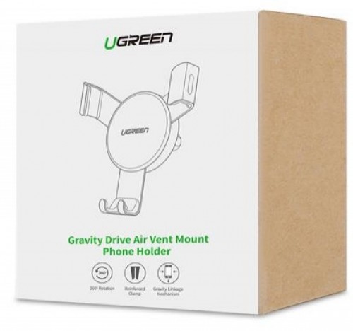 Ugreen LP130 Gravity Drive Pie ventilācijas restes stiprināms tālruņa turētājs, Melns image 1