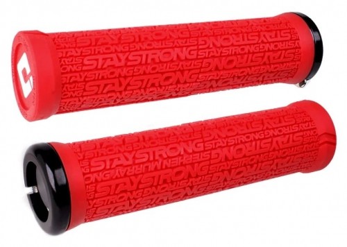 Stūres rokturi ODI Stay Strong v2.1 Lock-On Red/Black image 1