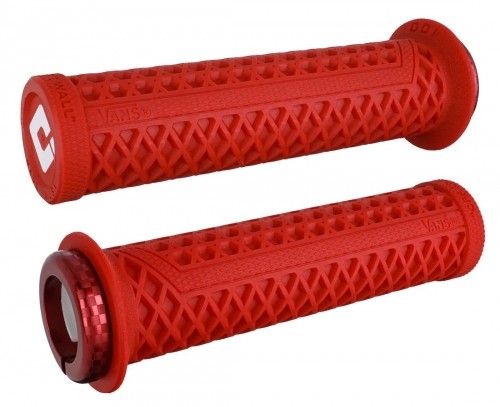 Stūres rokturi ODI Vans v2.1 MTB Lock-on 135mm White/Red-Red image 1